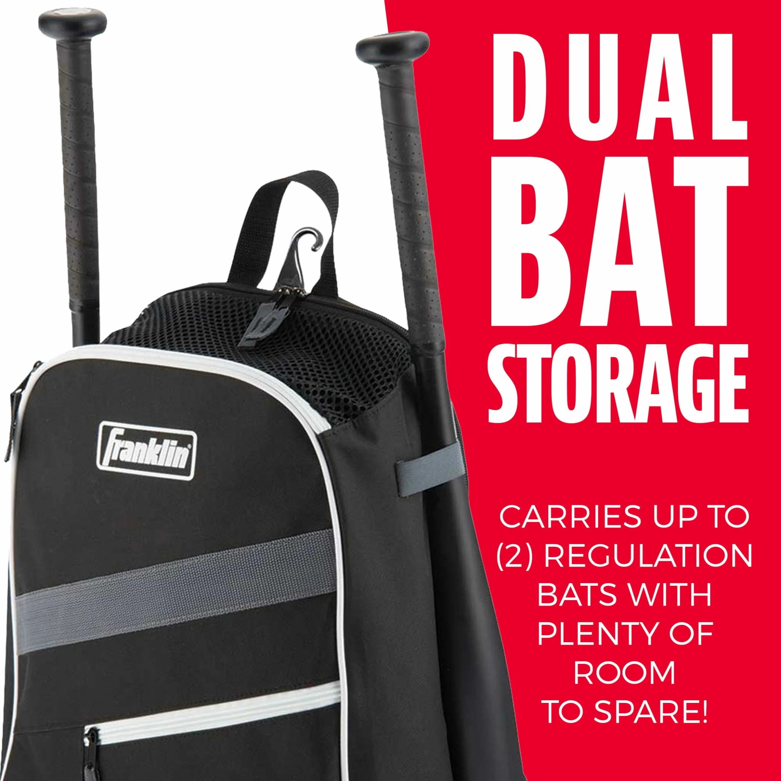 Franklin Sports Black Batpack Equipment & Bat Backpack - Image 8
