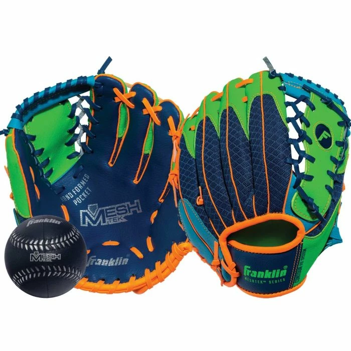 Franklin Sports Meshtek Baseball Fielding Glove W/Ball - Image 2