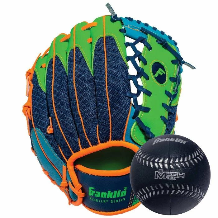 Franklin Sports Meshtek Baseball Fielding Glove W/Ball - Image 3