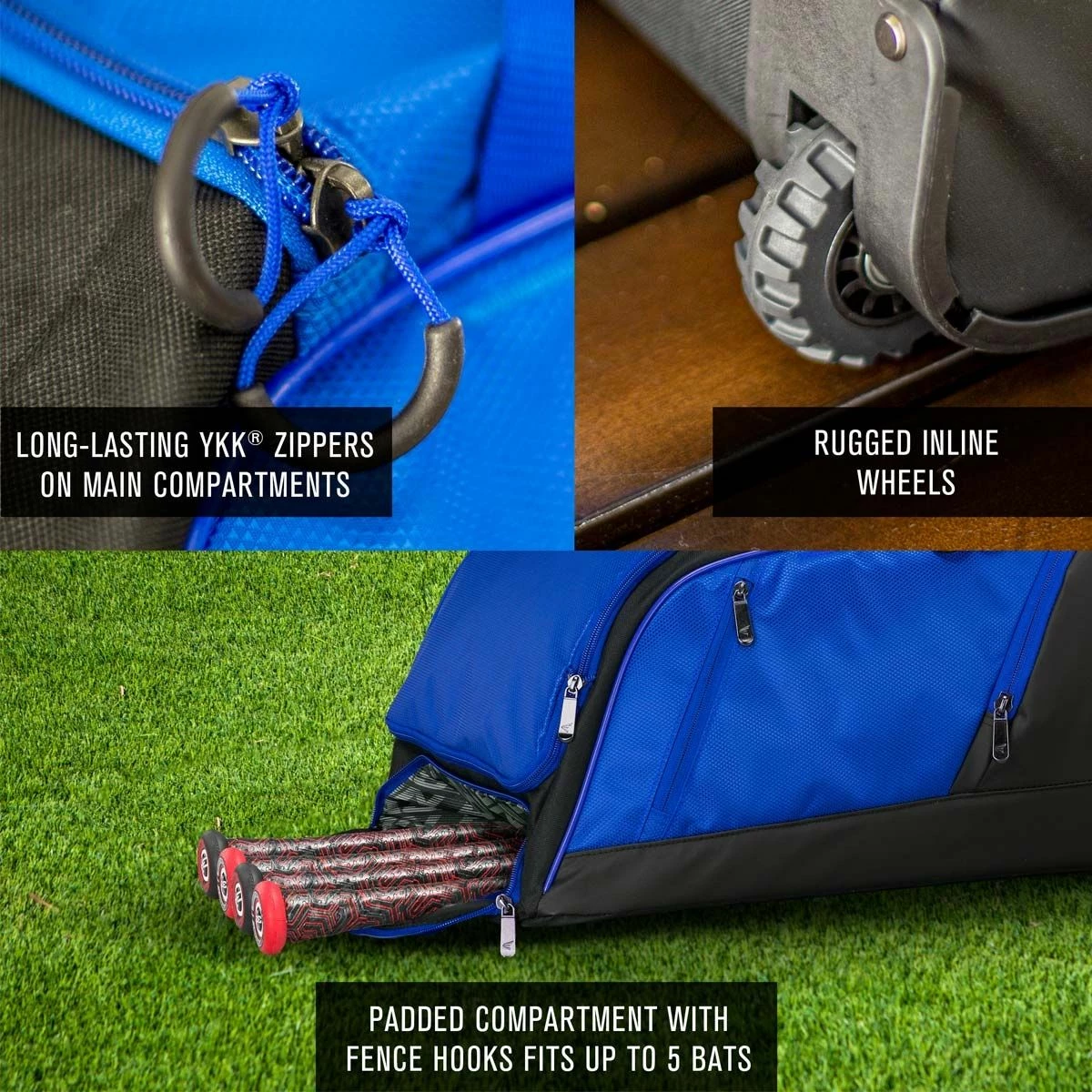 Easton Dugout Wheeled Equipment Bag Red - Image 4