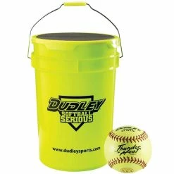 Dudley Bucket With 1dz 12", 4A147Y ASA Fastpitch Softballs