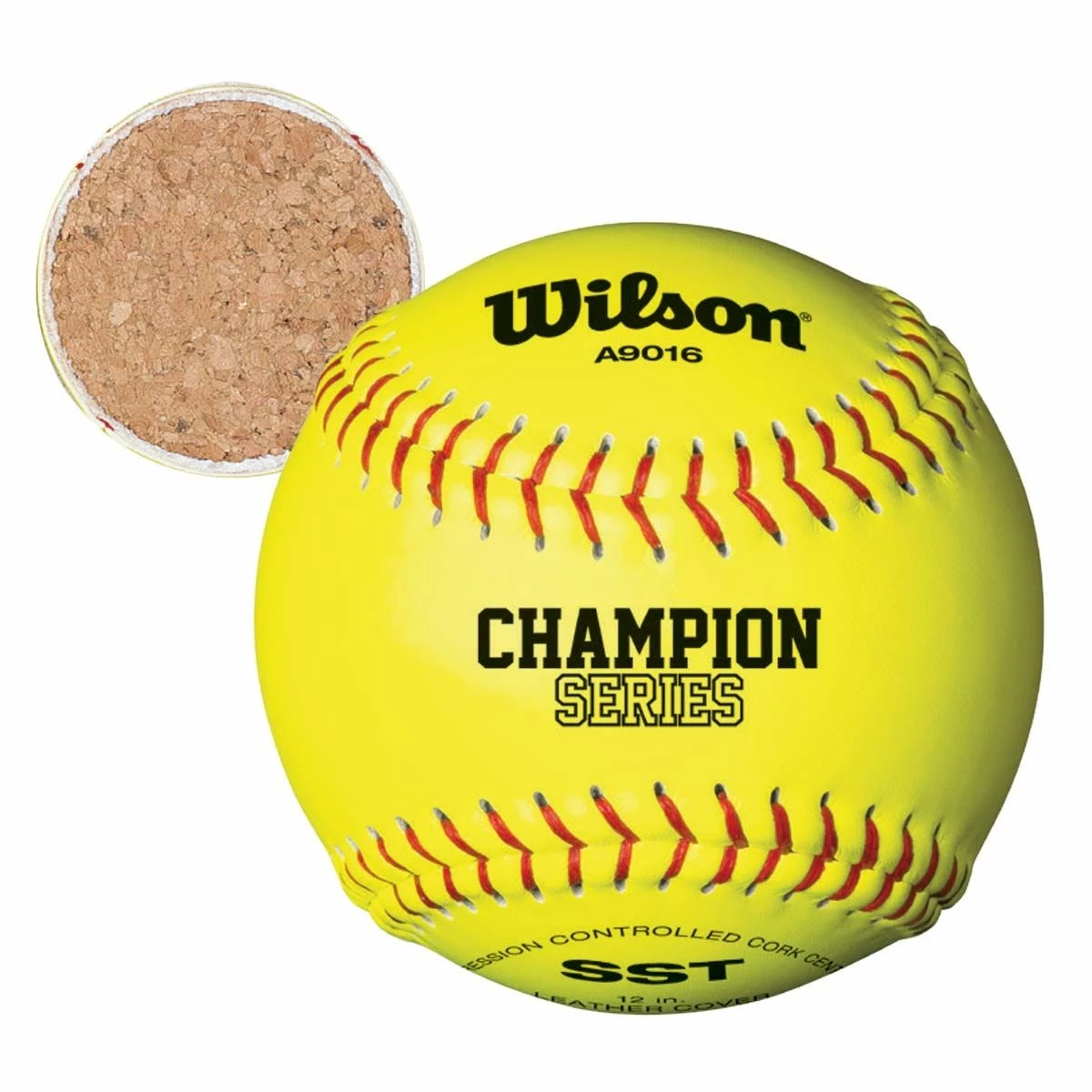 Wilson 12" A9016 47/375 Champion NFHS Leather Cork Softball, WTA9016BSST - Image 2