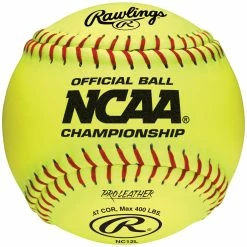Rawlings 12" NC12L NCAA Championship 47/400 Leather Fastpitch Softballs, Dz