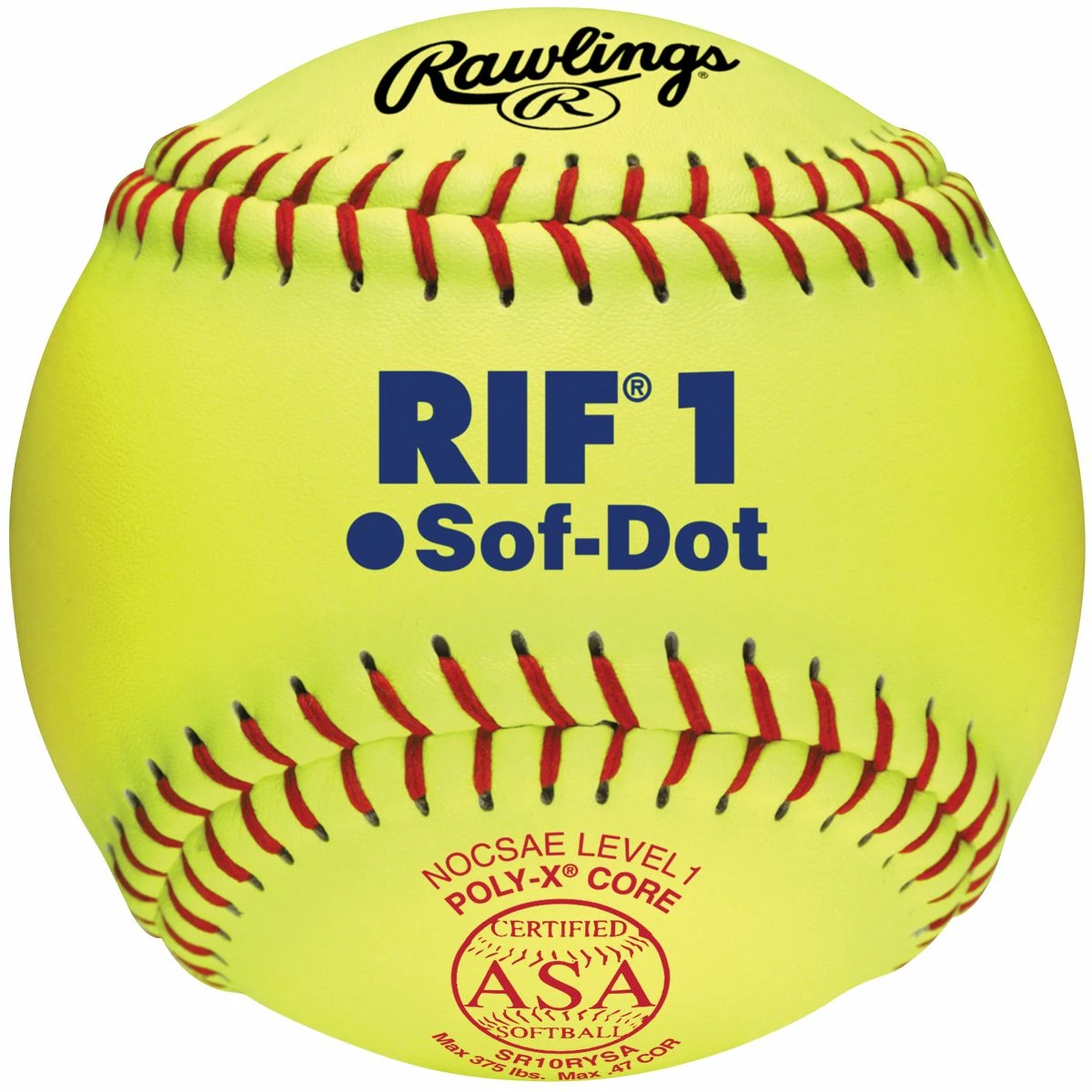 Rawlings 10" ASA RIF Level 1 Synthetic Fastpitch Softballs, Dz, SR10RYSA